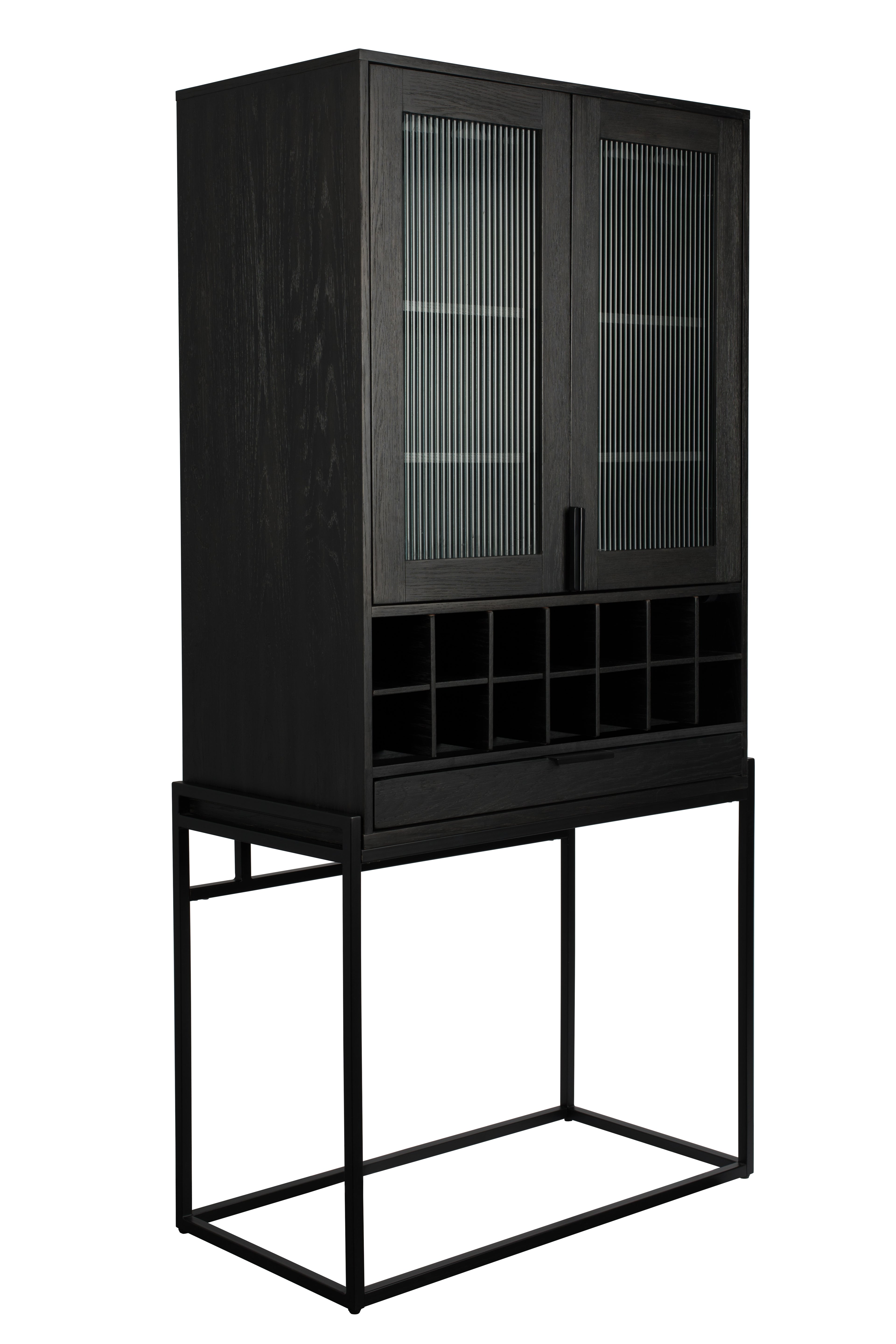 Travis - Wine Cabinet - Oak Veneer - Black Oak