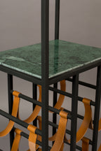 Mil - Wine Cabinet - Solid Marble - Black & Green/Multicolor Marble