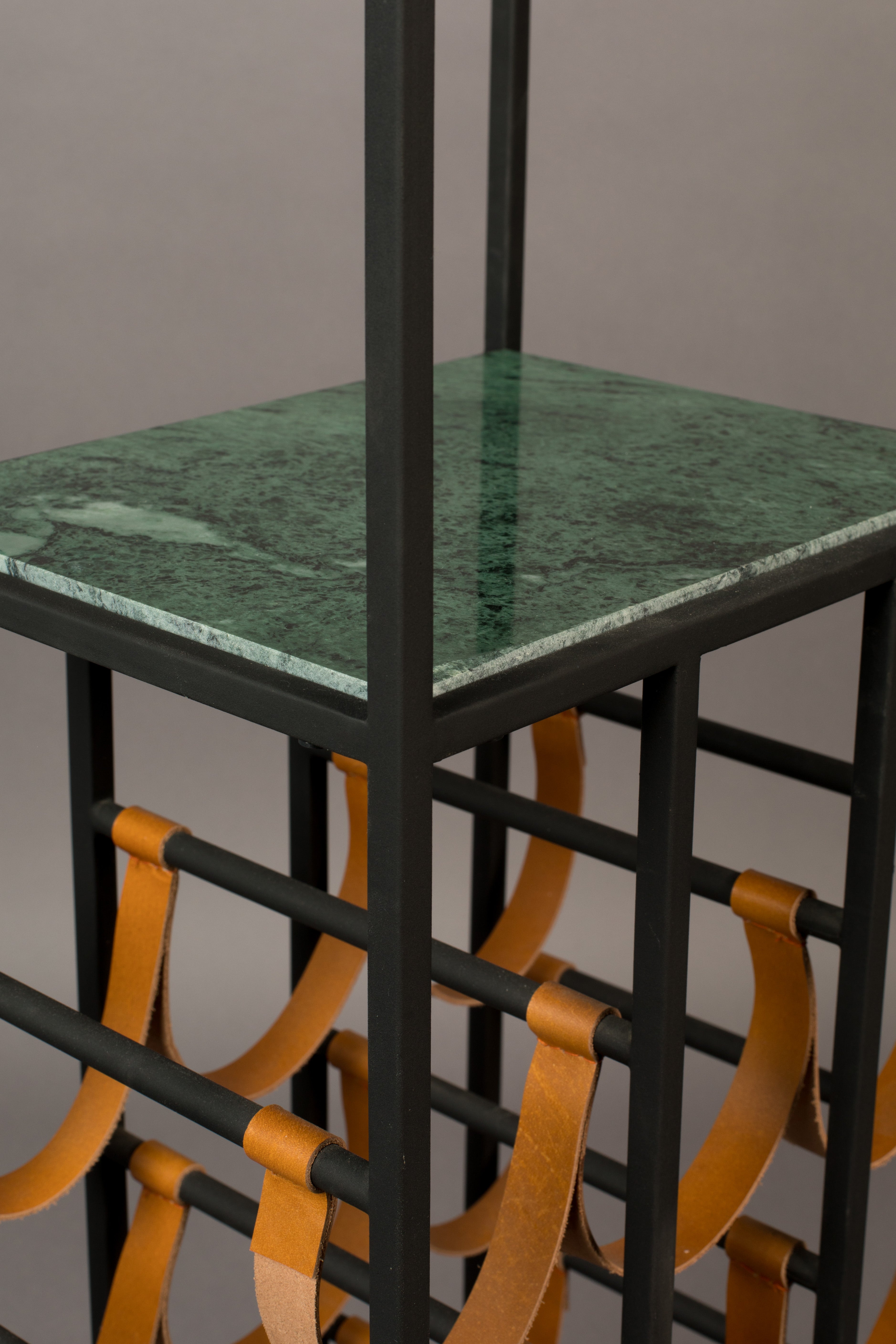 Mil - Wine Cabinet - Solid Marble - Black & Green/Multicolor Marble