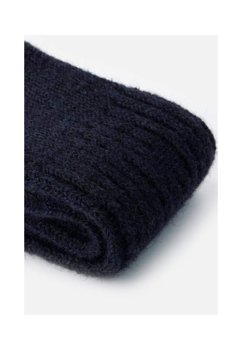 Chaussettes Mi-Hautes Bleu Marine En Fil D'Écosse - Paire De Chaussettes Mi-Hautes Marine En Fil D'Ecosse