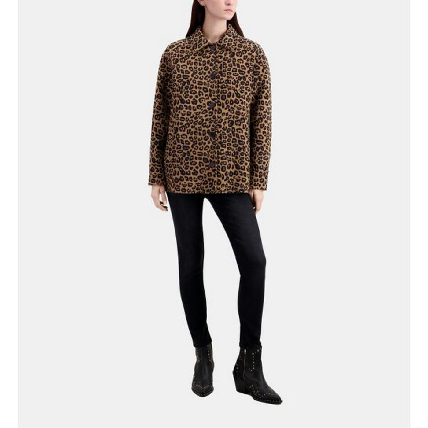 The Kooples - Camisa Exterior de Lana - Marrón y Negro - Mujer