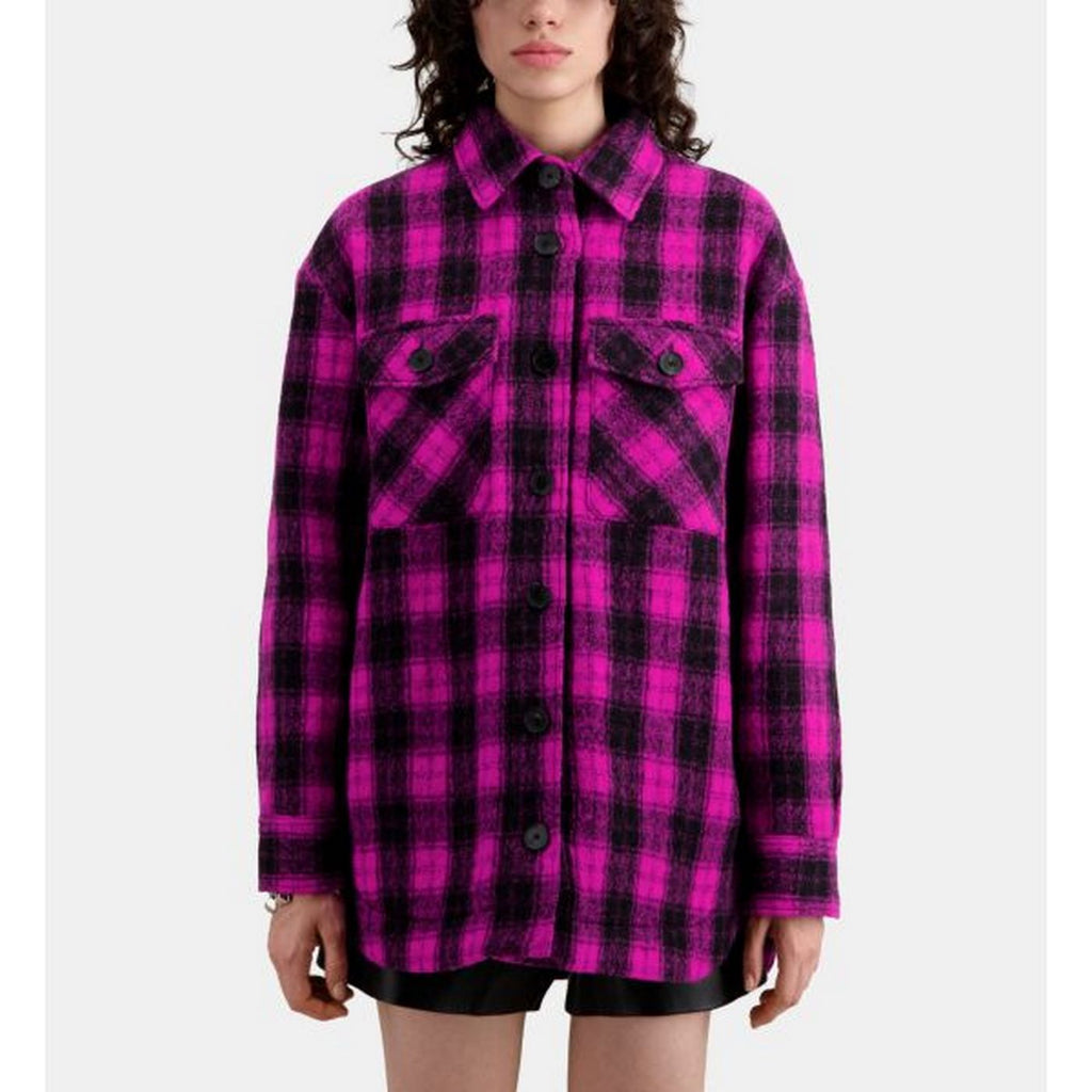 The Kooples - Camisa Exterior de Lana - Rosa - Mujer