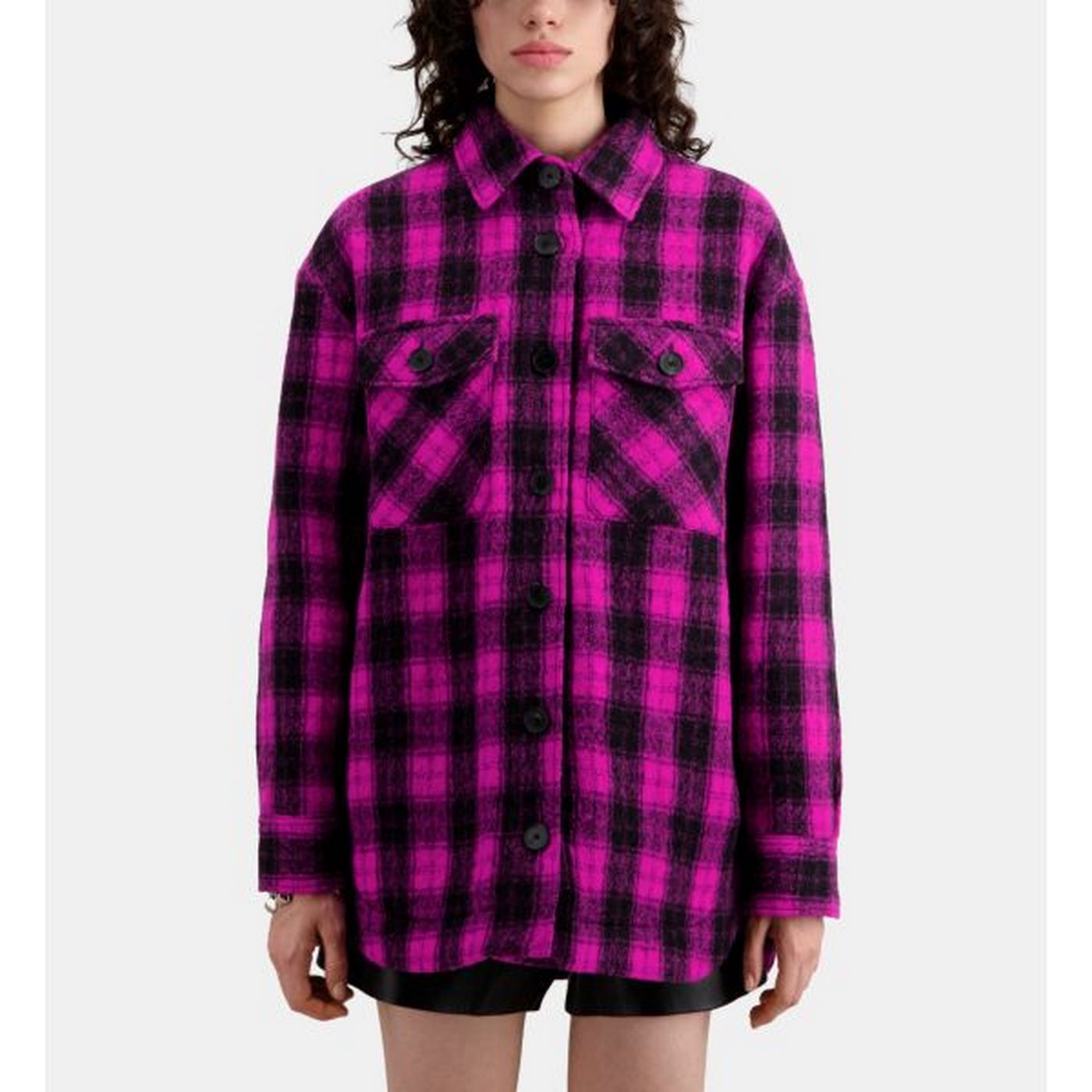 The Kooples - Camisa Exterior de Lana - Rosa - Mujer