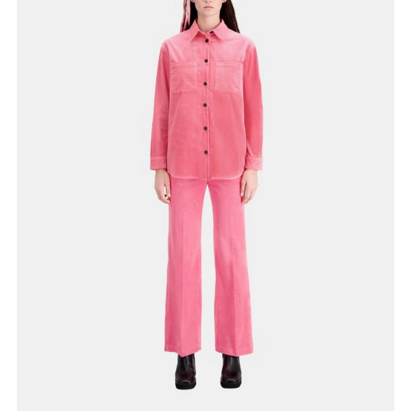 Sobrecamisa de terciopelo - Rosa - Mujer