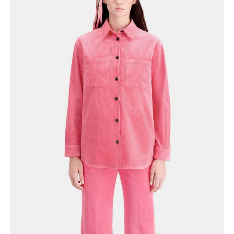 Sobrecamisa de terciopelo - Rosa - Mujer
