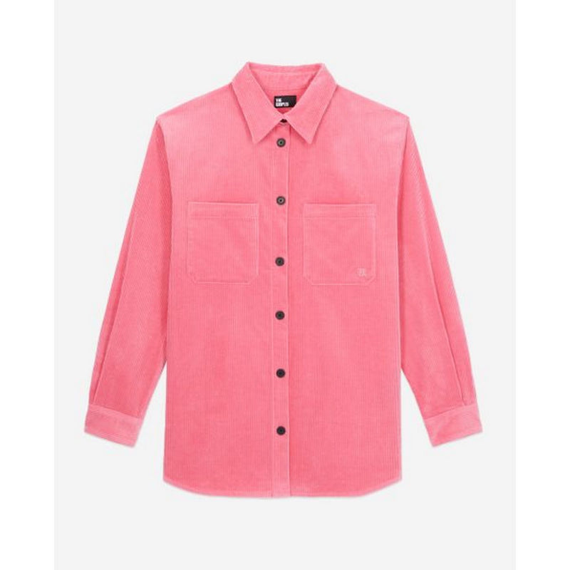 Sobrecamisa de terciopelo - Rosa - Mujer