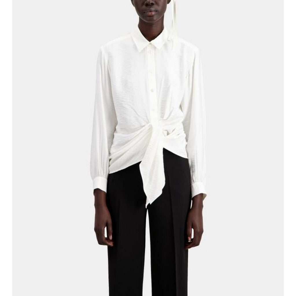The Kooples - Knotted Draped Long-Sleeved Shirt - Women