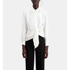 The Kooples - Knotted Draped Long-Sleeved Shirt - Women