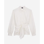 The Kooples - Knotted Draped Long-Sleeved Shirt - Women