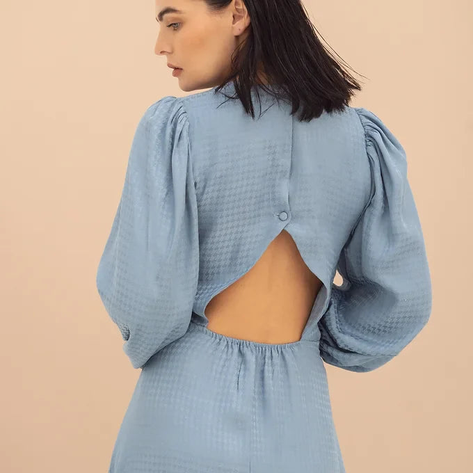 Robe Cher - Jacquard Bleu