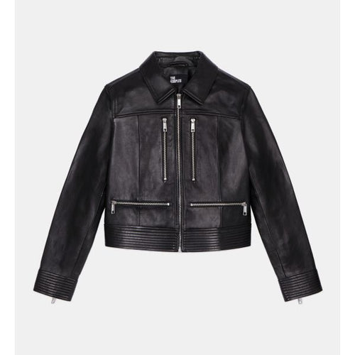 Blouson En Cuir Zippe