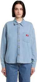 Camicia Dickies Lightweight Denim Shirt Ls W - Vintage Aged Blue