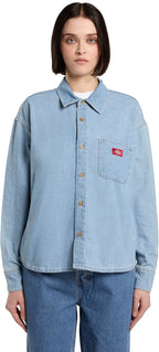 Camicia Dickies Lightweight Denim Shirt Ls W - Vintage Aged Blue