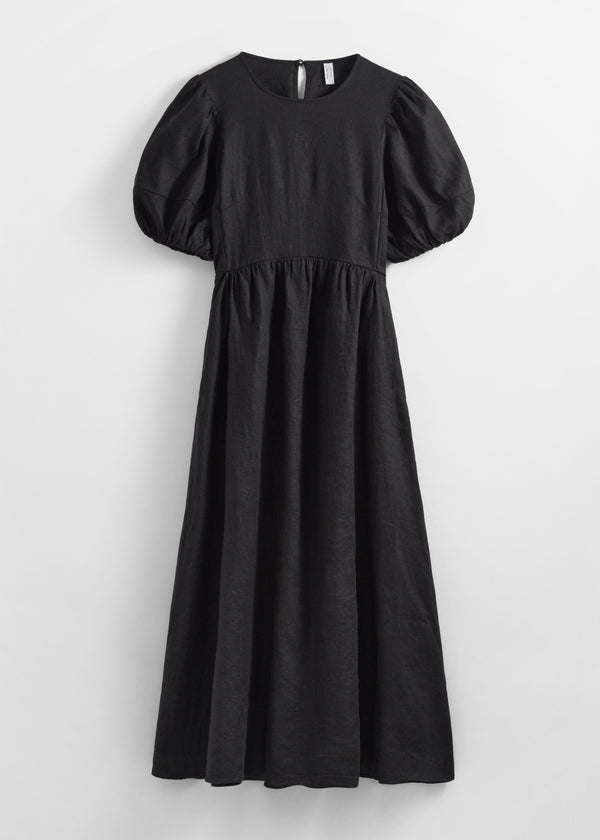 Robe Pa Aerona En Lin Noir