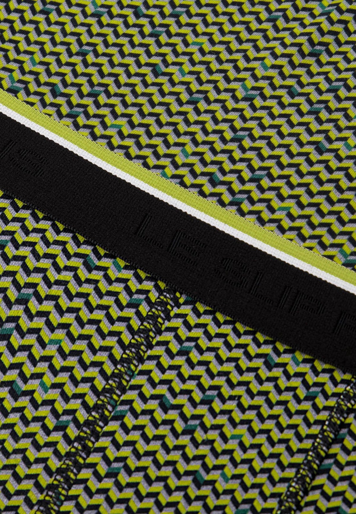 Boxer Marius Chevron En Coton - Jaune Anis