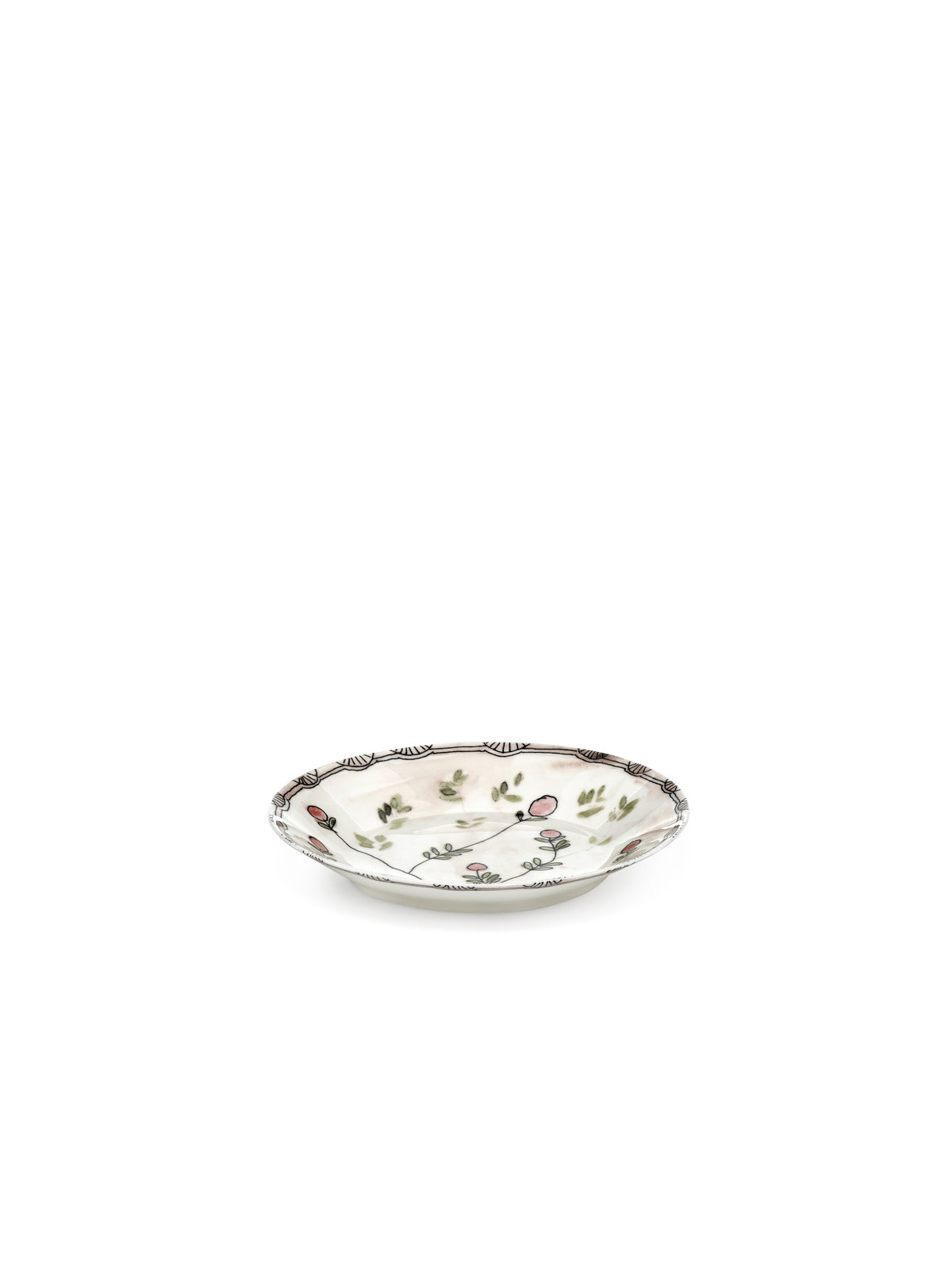 Midnight Flowers - Lot De 2 Assiettes Creuses - S - Porcelaine Bone China - Mirtillo Nude