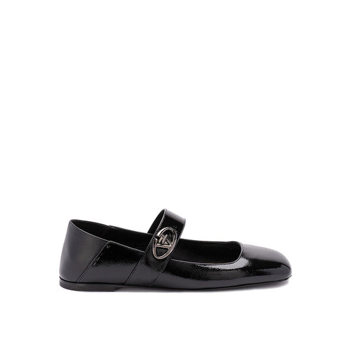 Ballerines - Valentino Garavani Leather Locker - Black
