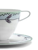 Midnight Flowers - Lot De 2 Tasses À Cappuccino + Soucoupes - Porcelaine Bone China - Blossom Milk