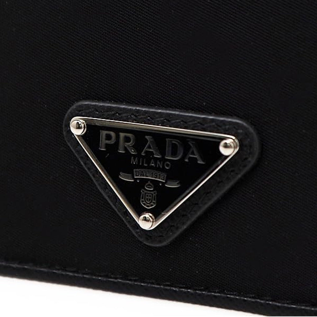 Prada - Tarjetero De Nylon Y Piel - Mujeres - Negro