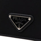 Prada - Tarjetero De Nylon Y Piel - Mujeres - Negro