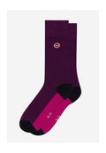 Lucas Demi Bloc Patterned Calf-Length Socks - Plum