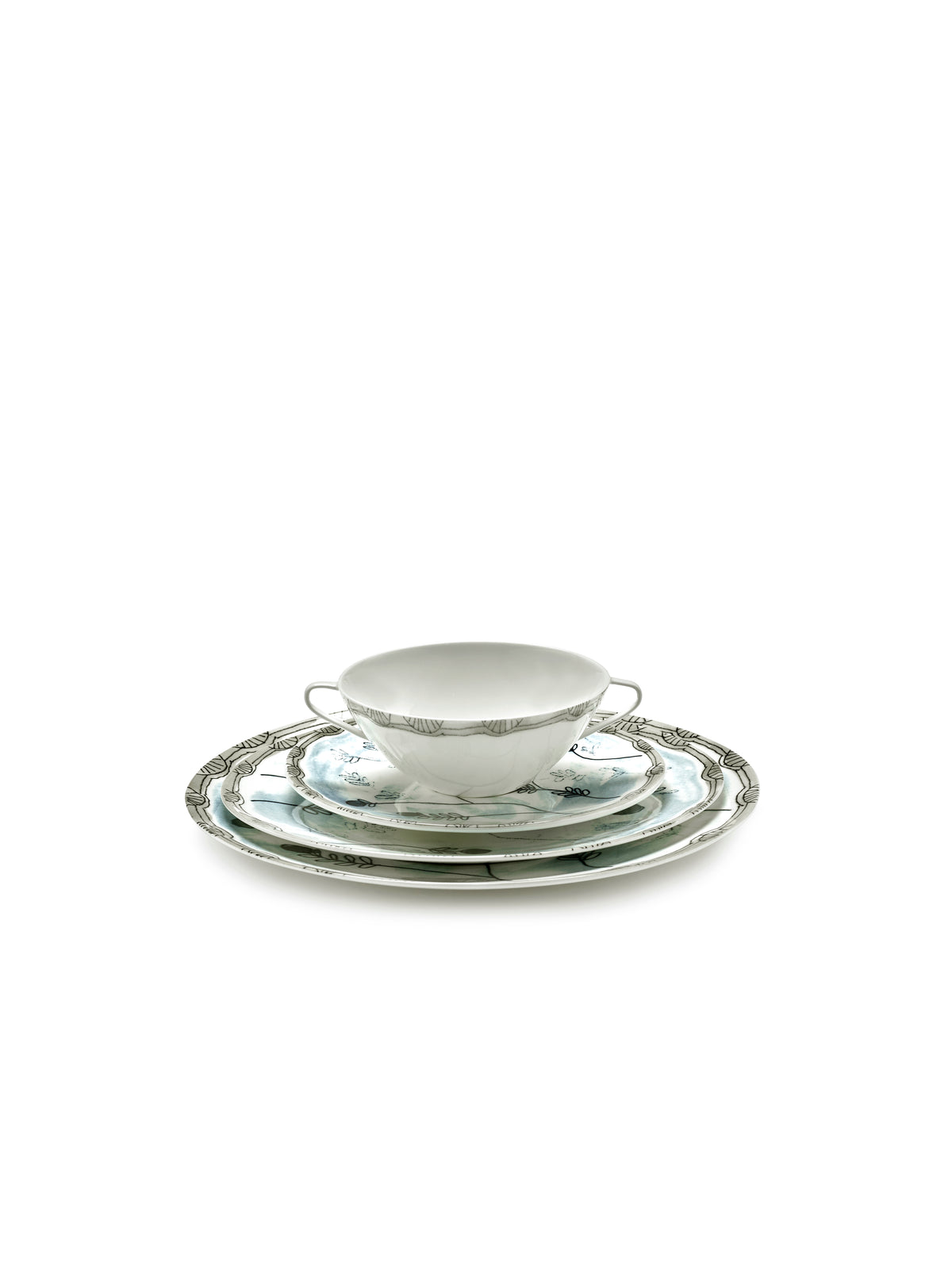Midnight Flowers - Lot De 2 Assiettes - M - Porcelaine Bone China - Mirtillo Tea