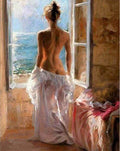 Peinture Par Numéros - Femme Dénudée Et Grand Soleil