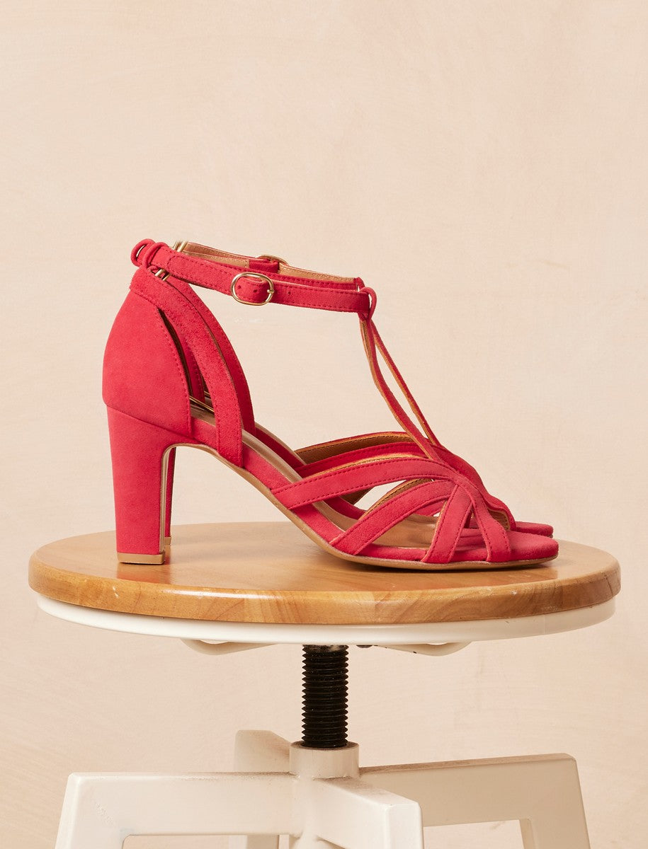 Sandales À Talon Carmen - Framboise - Femme