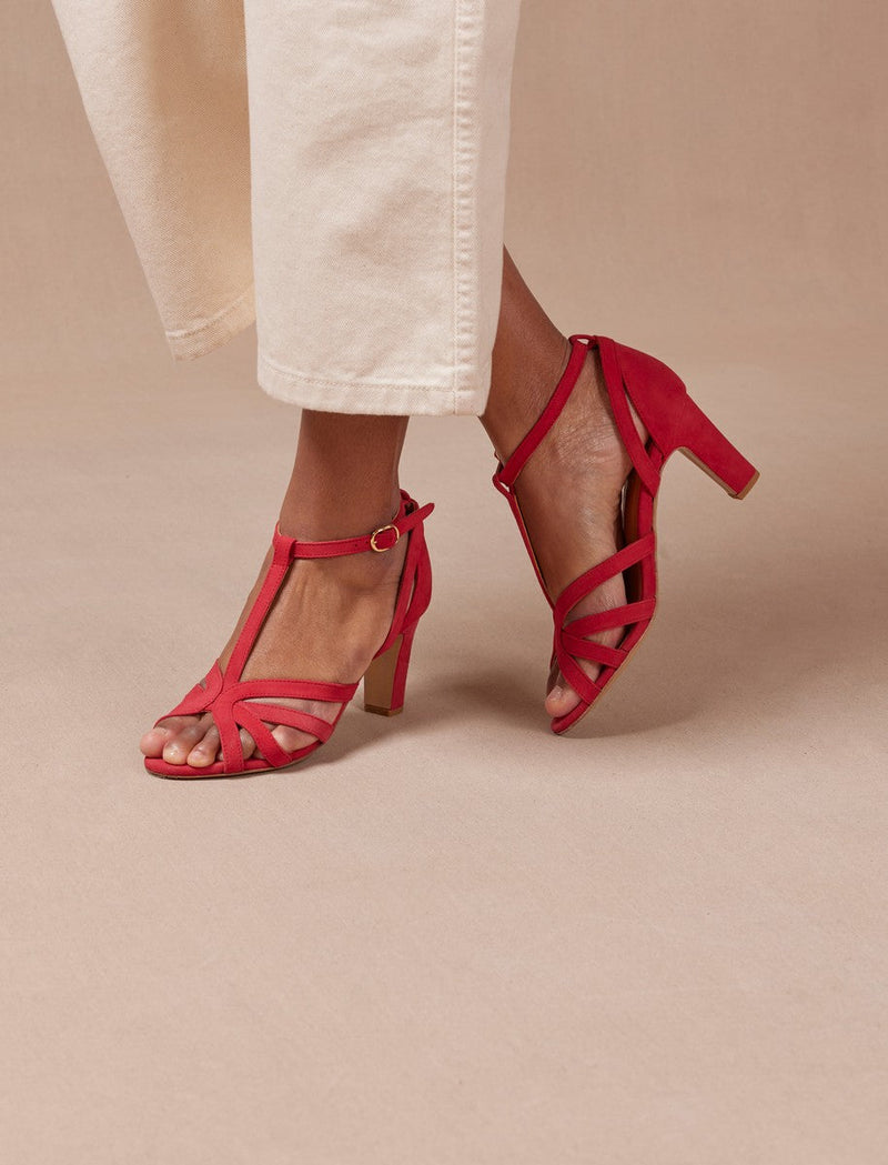 Sandalias Tacón Carmen - Frambuesa - Mujer