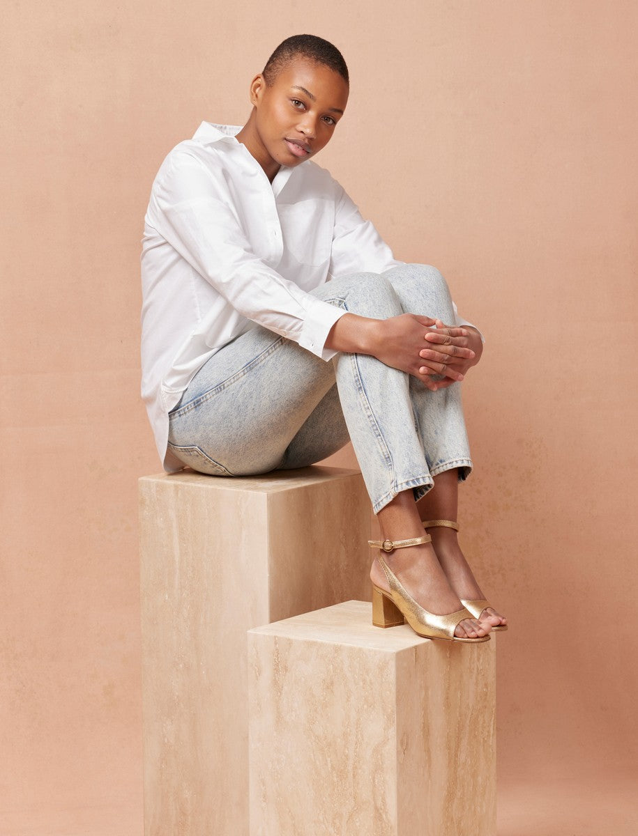 Sandalias de Tacón Joanna - Dorado - Mujer