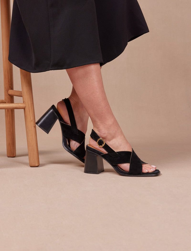 Sandalias Tacón June - Negro - Mujer