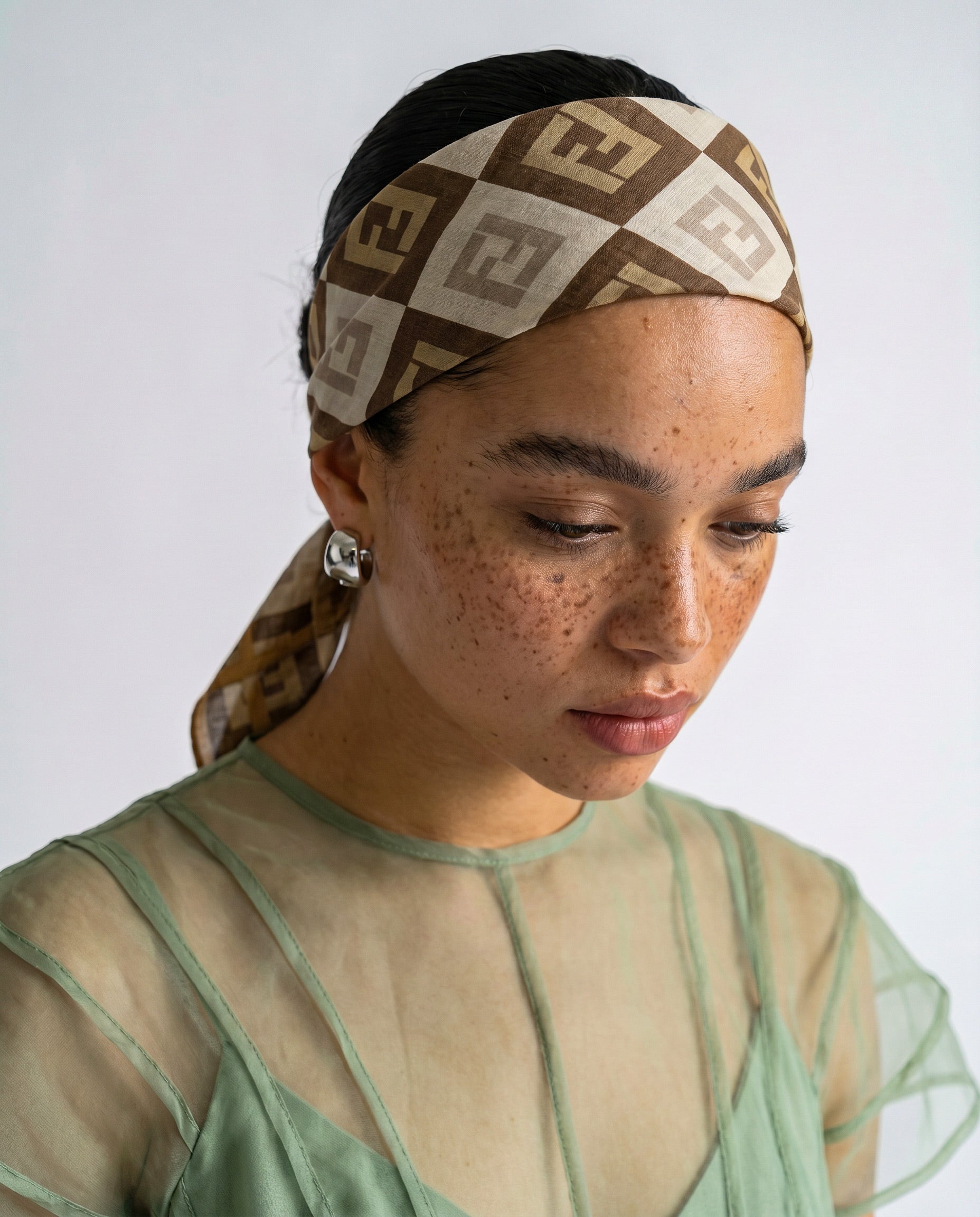 Vintage Fendi Cotton Zucca Monogram Bandana