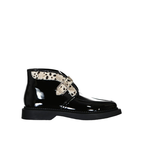 Bottes - Saint Laurent Leather And Fur  - Black