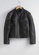 Jacket St Mariette Leather Jkt - Black - Women