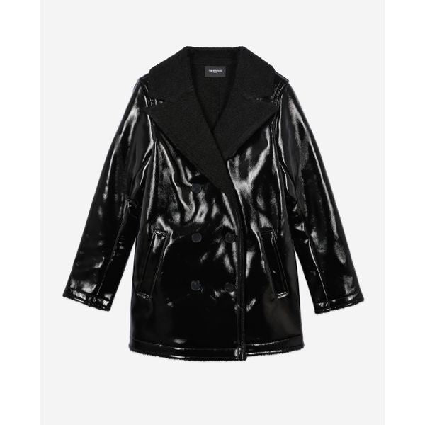 The Kooples - Manteau Court En Vinyl Et Fourrure - Femme