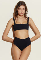 Culotte Haute Maillot Black Stripes