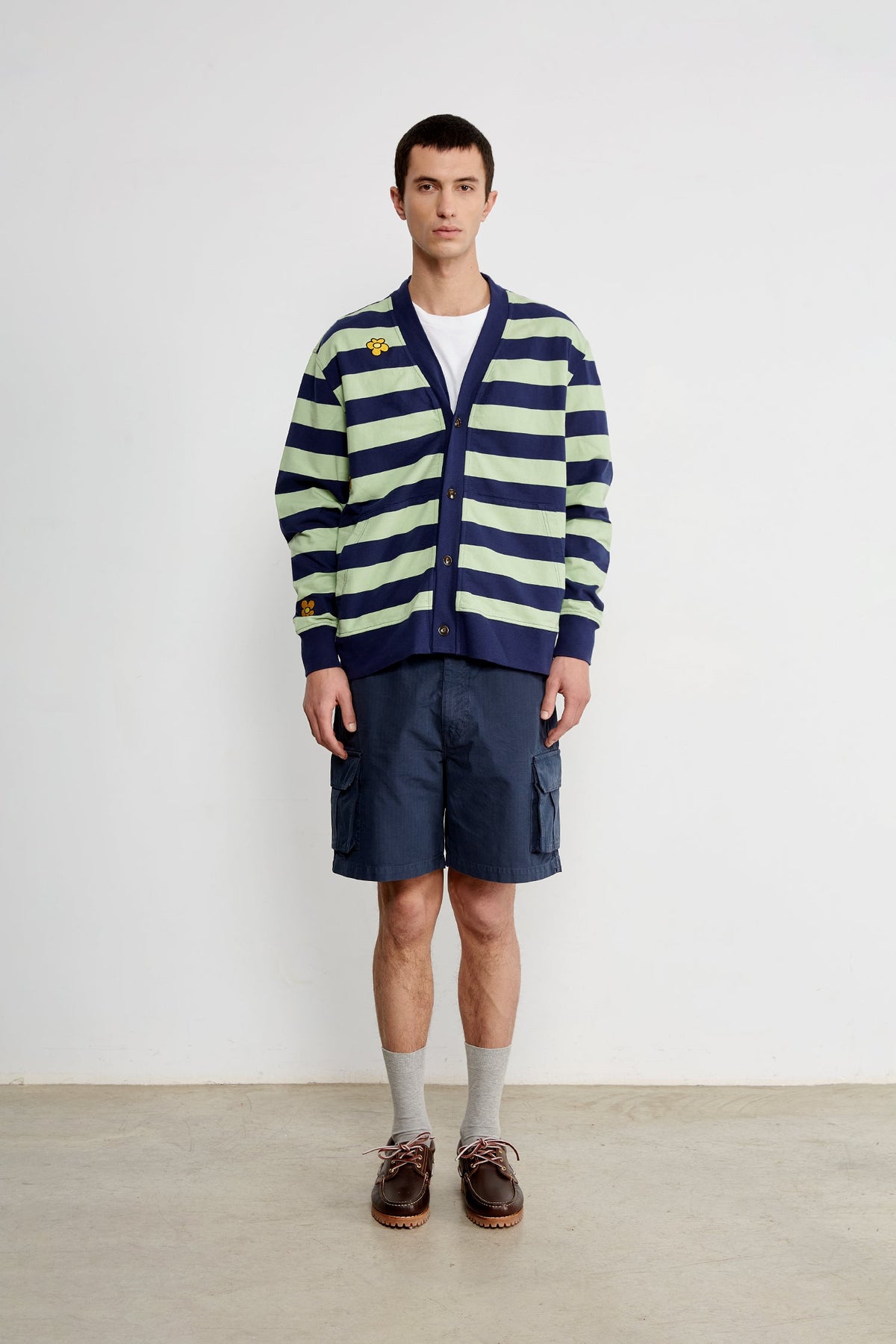 Vest Field Embroidery Navy