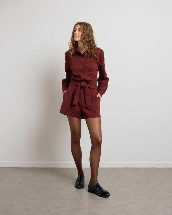 Michel Short Jumpsuit - Redwood