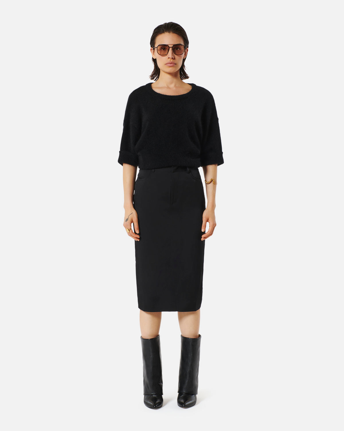Jupe longue Jean - Black