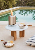 Fire Pit Compact - 1.5 Kw Outdoor Table Brazier with Smokeless Pellet - Stainless Steel