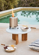 Fire Pit Compact - 1.5 Kw Outdoor Table Brazier with Smokeless Pellet - Gray