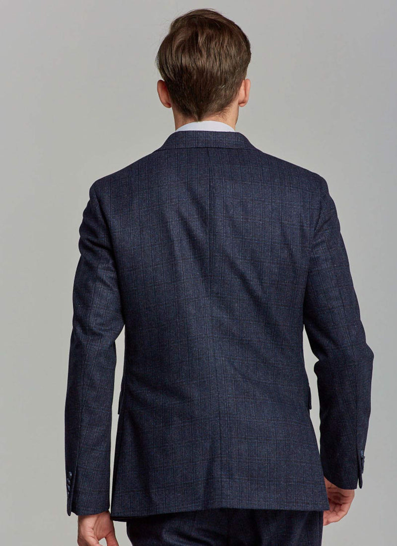 Gant - Blazer De Costume À Carreaux - Evening Blue - Homme