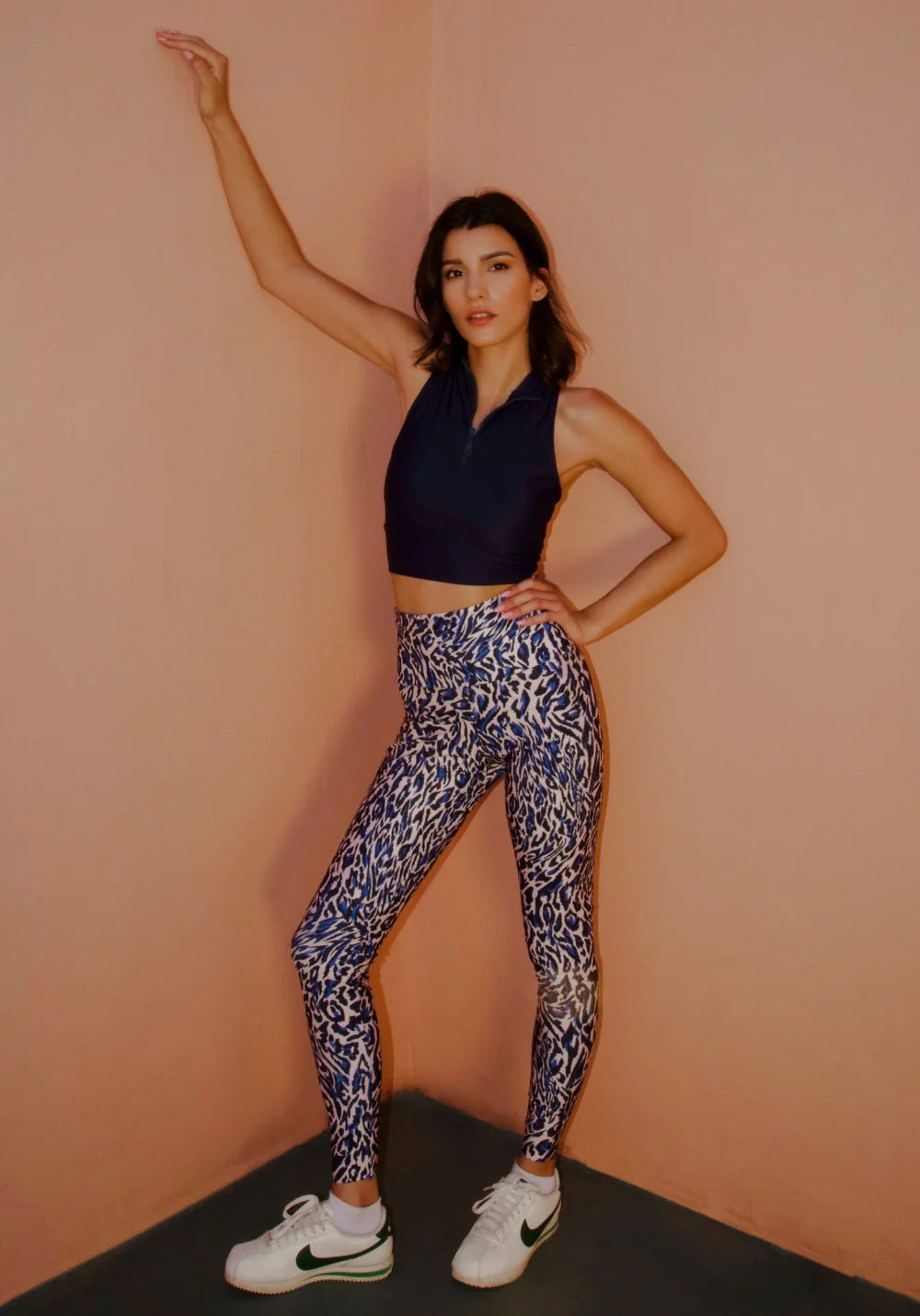 Legging - Fleur - Beige Blue Chakra Print