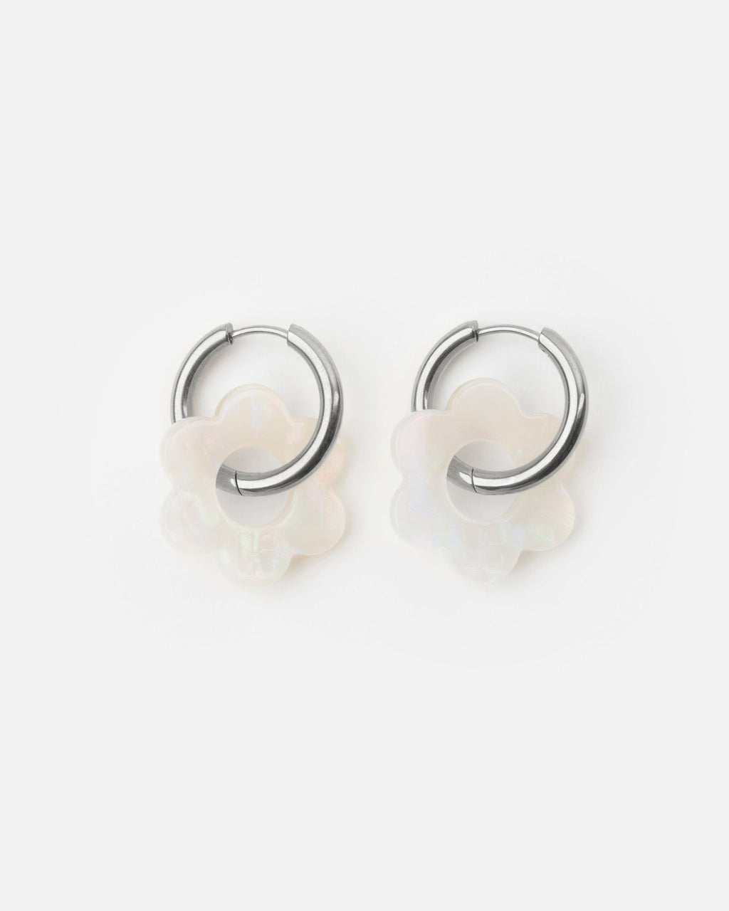 Boucles D'Oreilles Baby Fleurette - Irisé Blanc