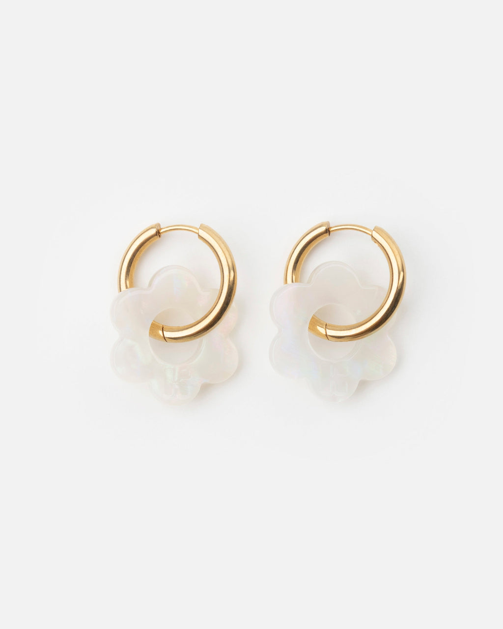 Boucles D'Oreilles Baby Fleurette - Irisé Blanc