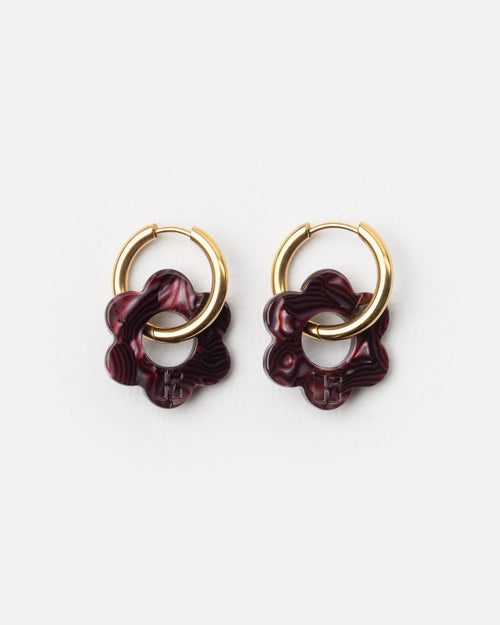 Pendientes Baby Fleurette - Rojo Vino