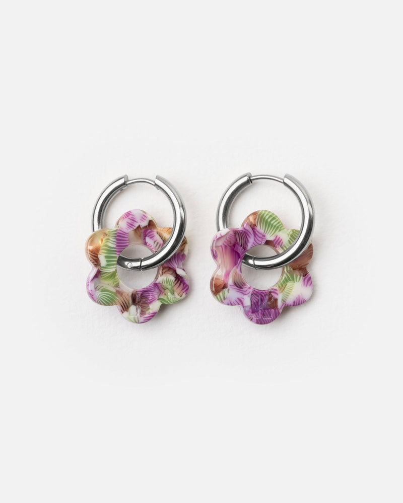 Baby Fleurette Earrings - Magenta & Green