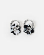 Boucles D'Oreilles Baby Fleurette - Noir Et Blanc
