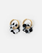 Boucles D'Oreilles Baby Fleurette - Noir Et Blanc