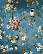 Pintura por números - Flores y pájaros